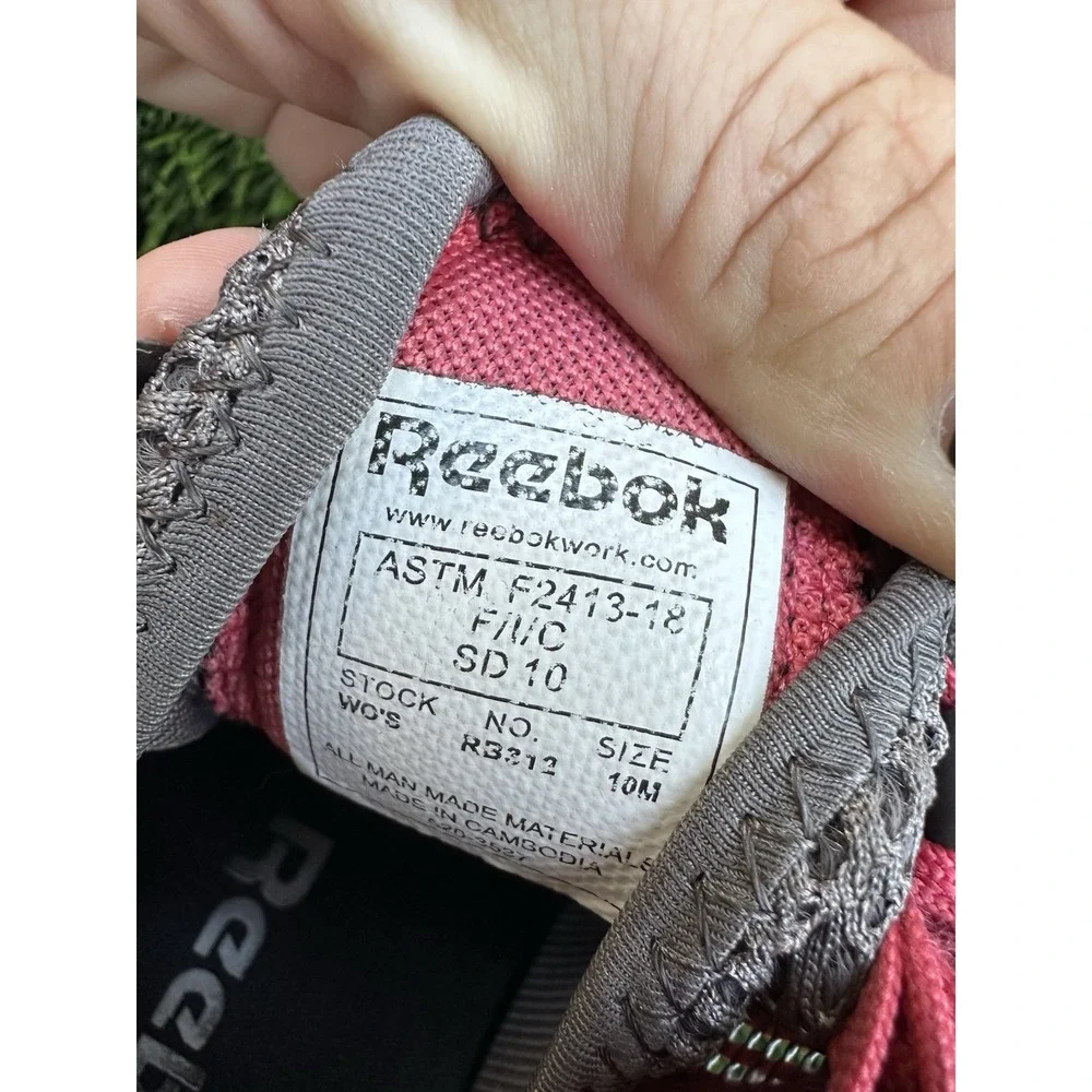 Reebok Work RB312 Fusion Flexweave Safety Toe Women's Size 10 Gray Pink